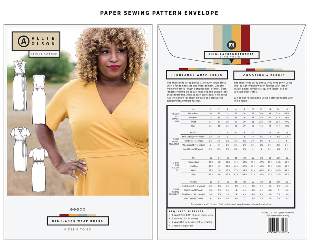 Highlands Wrap Dress – Allie Olson Sewing Patterns